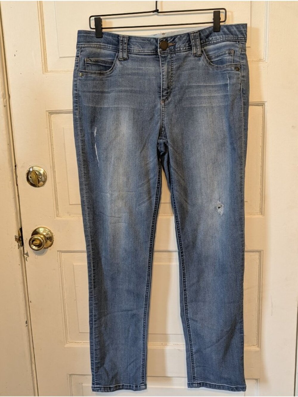 Democracy Jeans Womens 14 Blue Ab Technology Skinny Stretch Light Wash Denim